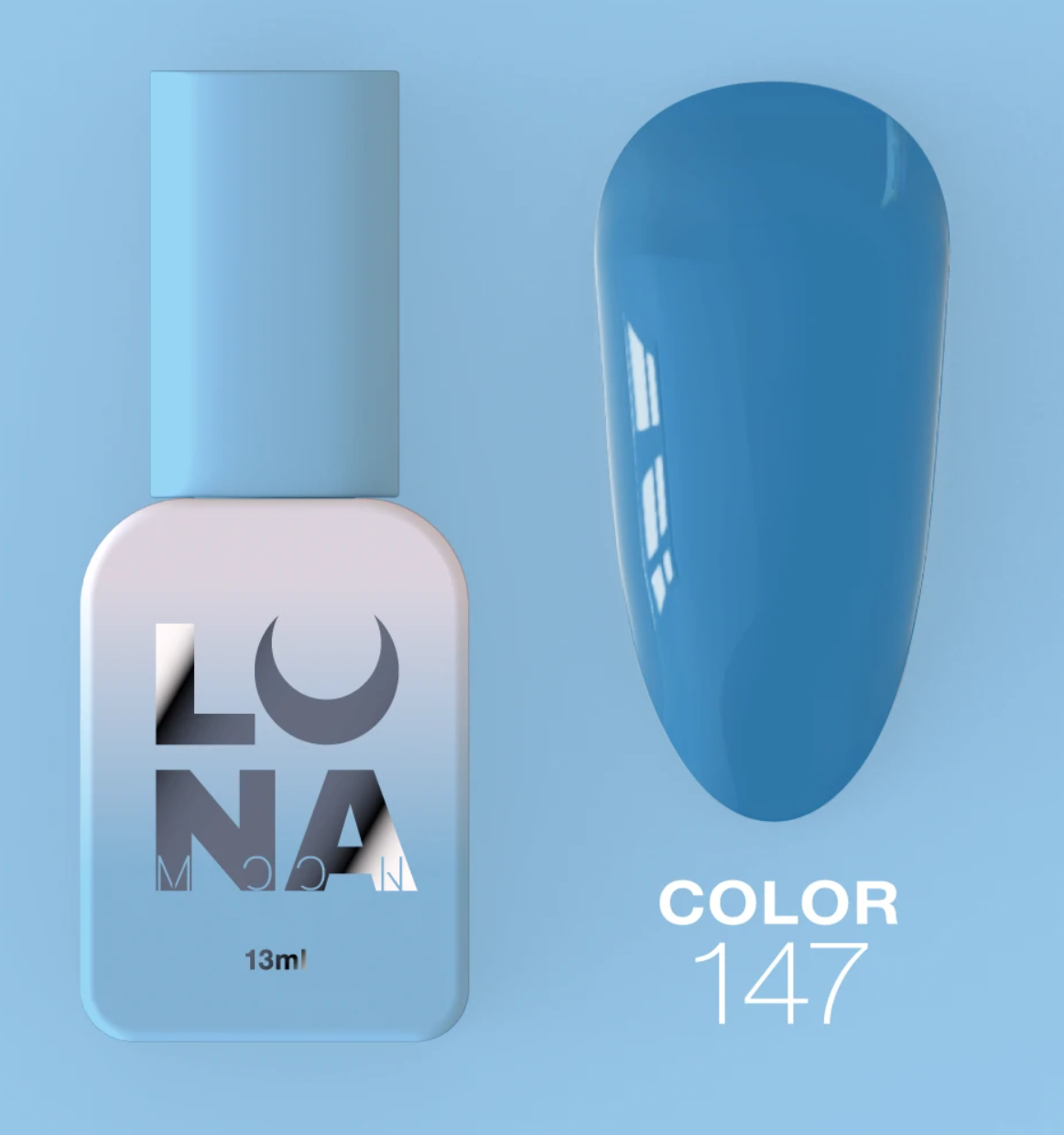Гель-лак Luna Color №147 голубой, 13 мл - купить гель-лаки luna в Киеве и Украине, цена на гель-лаки luna в интернет магазине все для маникюра | lillyshop