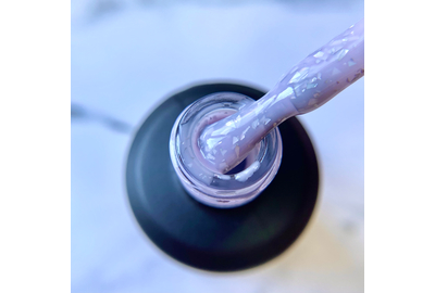 Камуфлирующая база NailApex 15 лавандовая с серебряной паталью, 15 мл