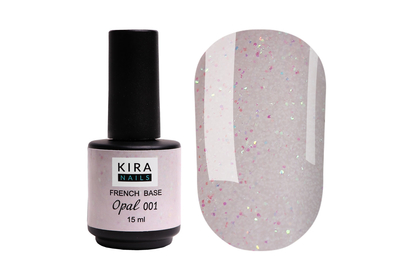 База Kira Nails French Base Opal №001 молочная, 15 мл, Цвет: Молочный, Обьем: 15 мл