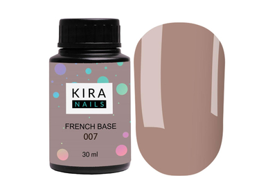 База Kira Nails French Base №007 светло-коричневый, 30 мл, Цвет: Бежевый