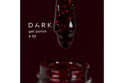 Гель-лак DARK №112, темно-вишневый с красным шиммером, 10 мл, Цвет: Вишневый
