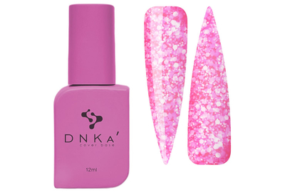 Color base DNKA Cover base No. 065 Kiss pink with flakes, 12 ml, Color: Pink