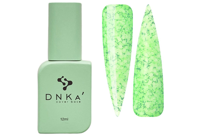 Color base DNKA Cover base No. 069 Relax light green with flakes, 12 ml, Color: Light green