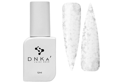 Color base DNKA Cover base No. 070 Lotus white with flakes, 12 ml, Color: White
