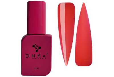 База цветная DNKA Cover base №077 Campari неоново-красный, 12 мл, Цвет: Красный