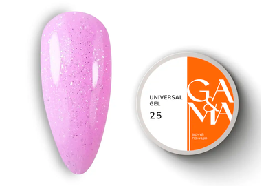 Universal gel GaMa Universal gel liquid #25, pink with glitter, 30 ml, Color: Pink, Volume: 30 ml