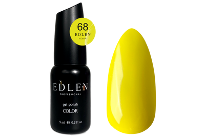 Gel polish Edlen Color No. 068 neon yellow, 9 ml, Color: Yellow