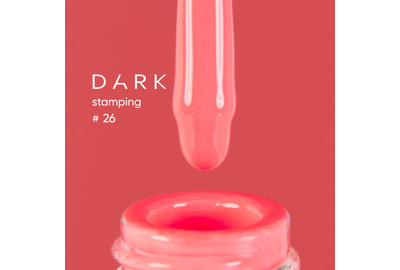 Лак для стемпинга DARK №26 короновый неоновый, с липким слоем, 10 мл, Цвет: Коралловый