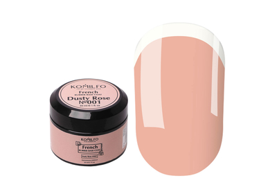 База Komilfo French Rubber Base №001 Dusty Rose банка, 30 мл, Колір: Рожевий