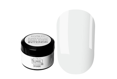 Base for nails Komilfo Milky White Intense, white, can of 30 ml