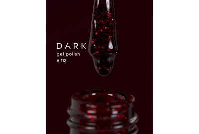 Гель-лак DARK №112, темно-вишневый с красным шиммером, 6 мл