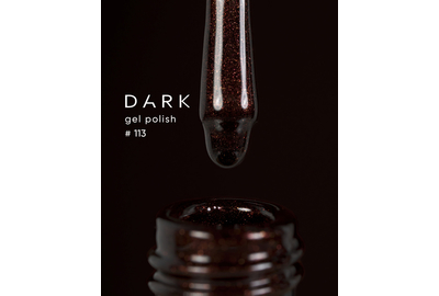 DARK gel polish No. 113, dark maroon with golden shimmer, 6 ml