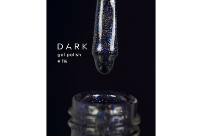 DARK gel polish #114, dark blue with blue-silver shimmer, 6 ml