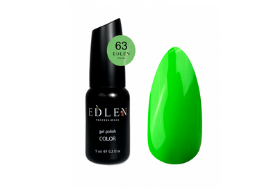 Gel polish Edlen Color No. 063, light green, 9 ml