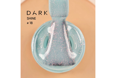 База для ногтей DARK PRO base Shine №18, лазурная с розовым шиммером, 15 мл