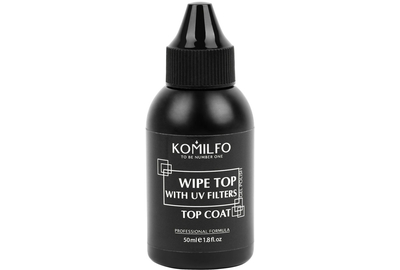 Закріплювач для гель-лаку Komilfo Wipe Top, з липким шаром, з УФ-фільтрами, 50 мл, Об`єм: 50 мл