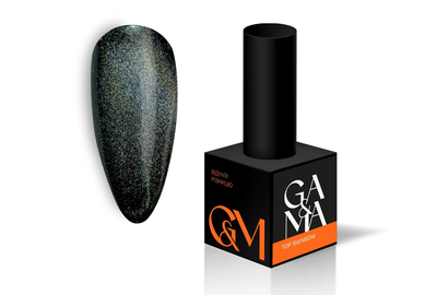 Top for gel polish GaMa Rainbow Top, 10 ml holographic cat