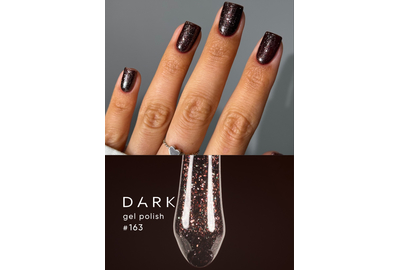 Гель-лак DARK №163, коричневый с блестками, 6 мл