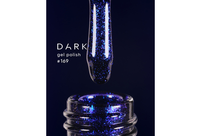 Гель-лак DARK №169, синий с блестками, 6 мл