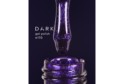 Гель-лак DARK №170, фиолетовый с блестками, 10 мл