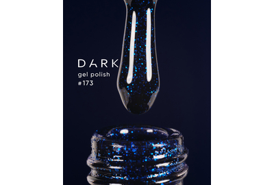 Гель-лак DARK №173, черный с синими блестками, 10 мл