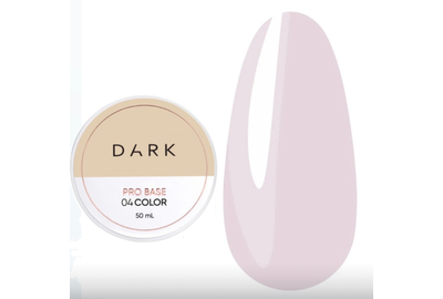 База для ногтей DARK PRO base №04, молочно-розовая, 50 мл