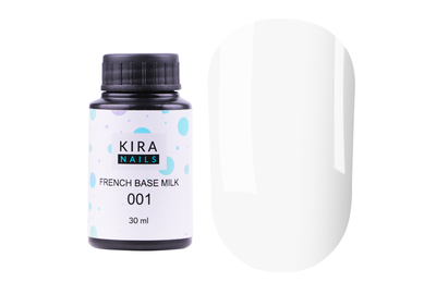 База камуфлирующая Kira Nails French Base Milk №001 молочная, 30 мл