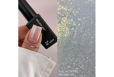 BIBLIOTEKA Golden Ray Top, UV nail top coat without sticky layer, 10 ml