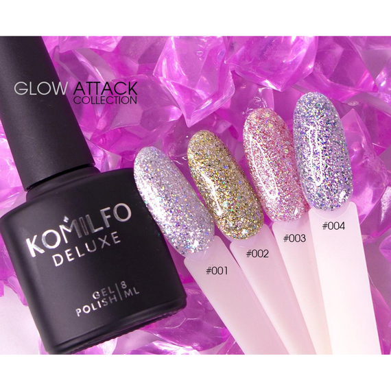 Гель-лак Komilfo Glow Attack №003, 8 мл, Цвет: Розовый, изображение 3