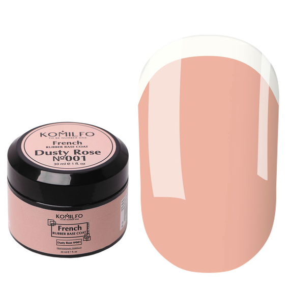 Base Komilfo French Rubber Base No. 001 Dusty Rose can, 30 ml, Color: Pink