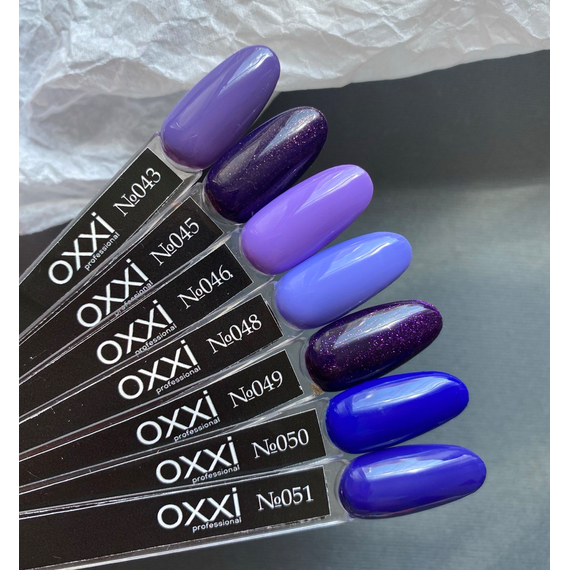 Гель-лак Oxxi № 049, фіолетовий з рожевими блискітками, 10 мл, зображення 2