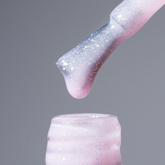 Komilfo Pink Diamond Top, non-sticky, pink with glitter, 8 ml, 2 image
